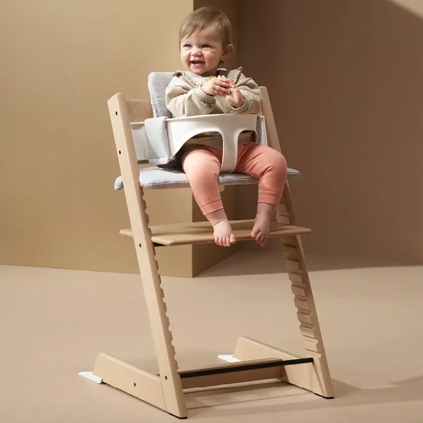 Stokke Tripp Trapp krzesełko z baby setem, dziecko stabilnie siedzące