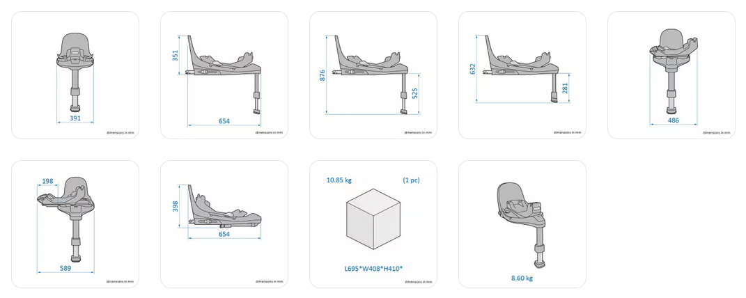 specyfikacja maxi-cosi bazy familyfix pro waga wymiary