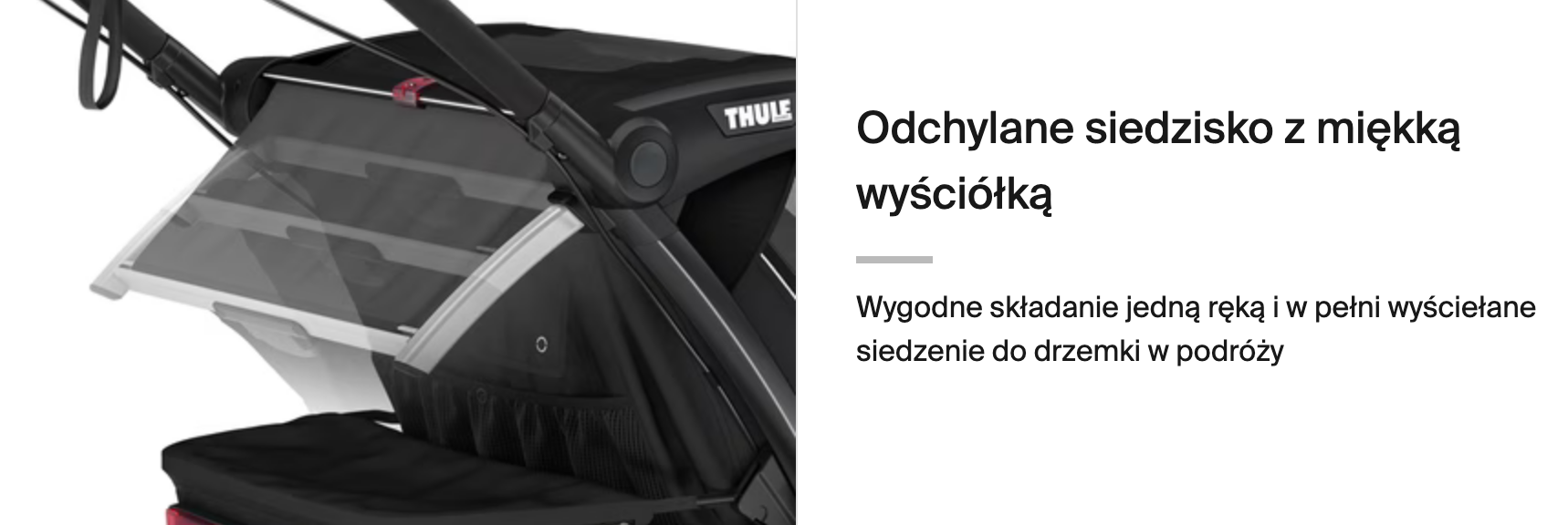 thule przyczepka rowerowa z rozkładanym oparciem do spania