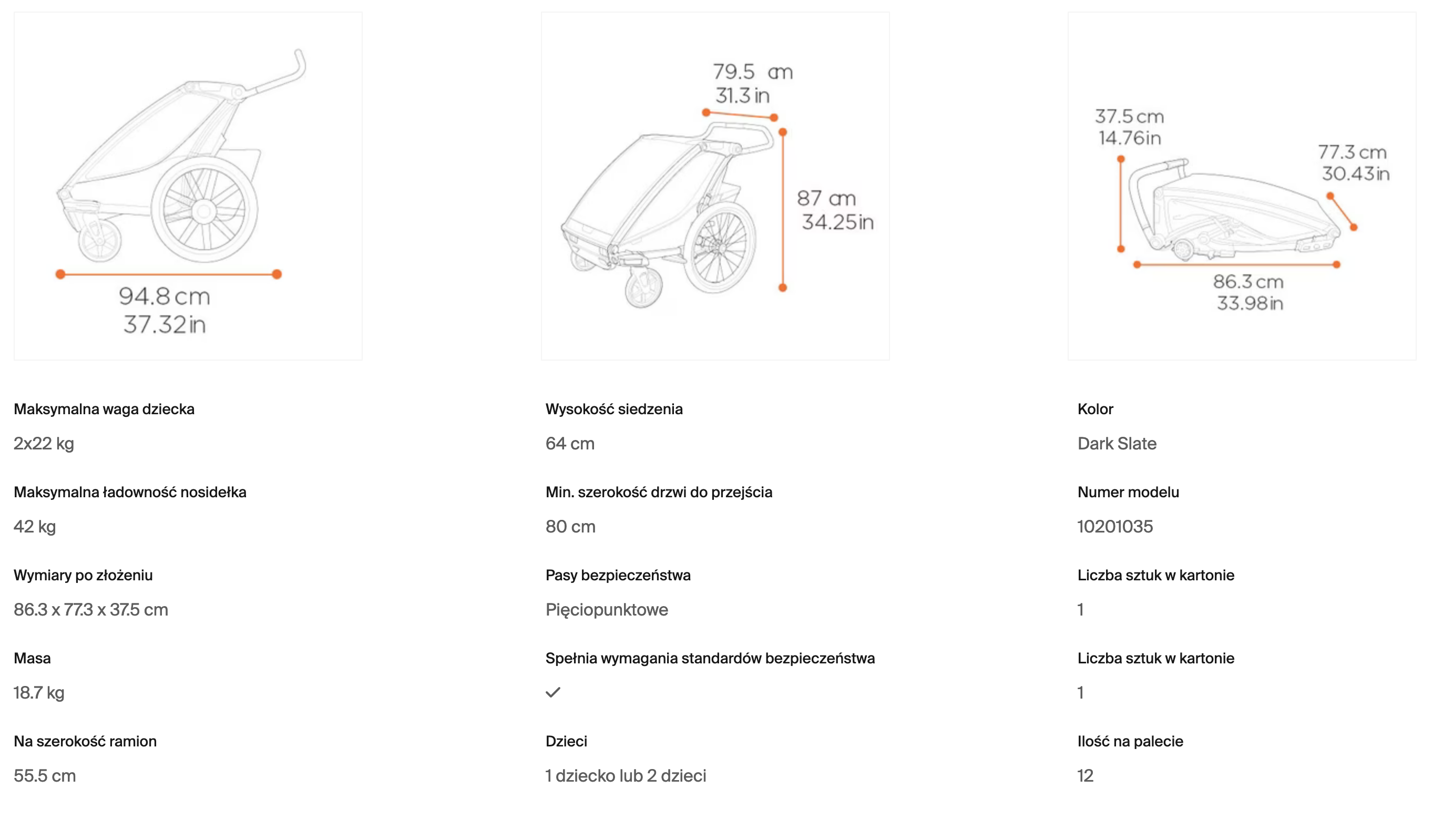 thule nowa przyczepka wymiary specyfikacja waga