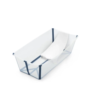 Stokke® Flexi Bath® X-Large + Newborn Support duża wanienka z wkładką | Transparent Blue