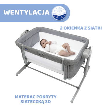 Chicco | Łóżeczko Dostawne  Next2Me | Magic Evo | Petal Pink