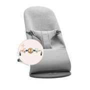 BabyBjorn | Bliss 3D Baby Bouncer | Leżaczek-Bujaczek | Jersey | Light Grey + zabawka