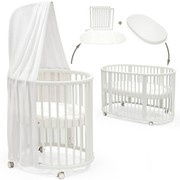 Stokke® Sleepi™ Mini V3 zestaw promocyjny 8w1, owalne łóżeczko–gniazdko niemowlęce | White