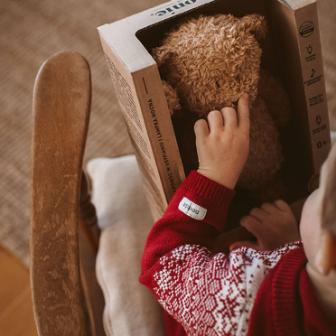 MOONIE ORGANIC, Miś Szumiący z Lampką Honey Natur