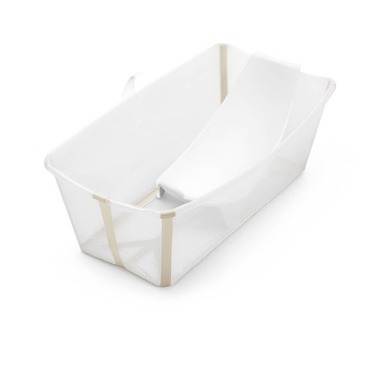 Stokke® Flexi Bath® składana wanienka z wkładką niemowlęcą | Transparent Sandy Beige