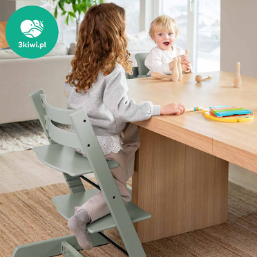 Stokke® Tripp Trapp® Complete Set zestaw 4w1, krzesełko do karmienia + leżaczek + baby set + tacka | Glacier Green