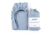 Poofi® prześcieradło 100% bawełna organiczna, 120 x 60 cm | Dusty Blue