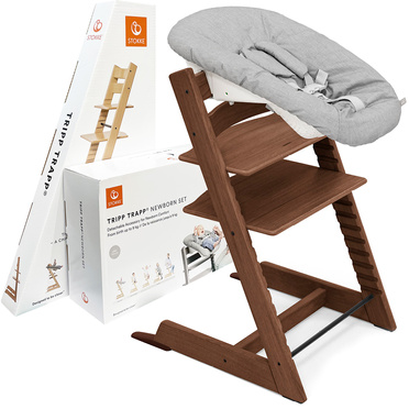 Stokke® Tripp Trapp® krzesełko + leżaczek niemowlęcy Newborn Set | Exclusive Oak Warm Brown (dąb)