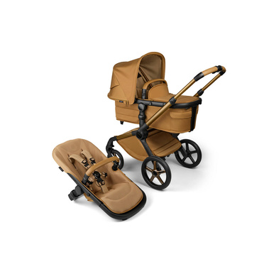 Bugaboo® Fox 5 zestaw 2w1, wózek głęboko-spacerowy | Noir Limited Edition – Amber Glow