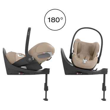 Cybex® Cloud T i-Size rozkładany fotelik 0-13 kg z obrotową bazą | Cozy Beige Plus