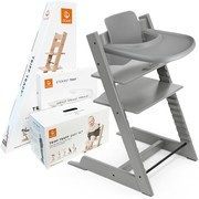 Stokke® Tripp Trapp® zestaw 3w1, krzesełko do karmienia + baby set + tacka | Storm Grey