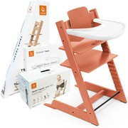 Stokke® Tripp Trapp® zestaw 3w1, krzesełko do karmienia + baby set + tacka | Terracotta