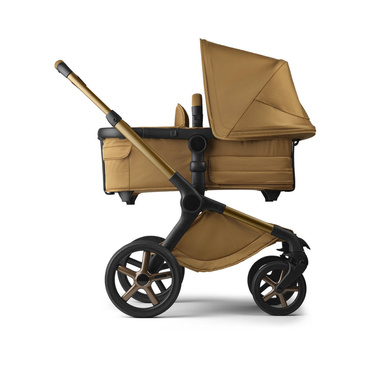 Bugaboo® Fox 5 zestaw 2w1, wózek głęboko-spacerowy | Noir Limited Edition – Amber Glow