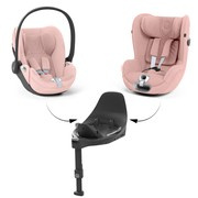 Cybex® Cloud T i-Size + Sirona T i-Size, kompletny zestaw 3w1 od urodzenia do ok. 4 r.ż. | Peach Pink Plus