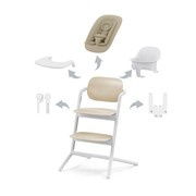 Cybex® Lemo 2™ zestaw 4w1, krzesełko ergonomiczne + baby set + tacka |  Sand White / Wood