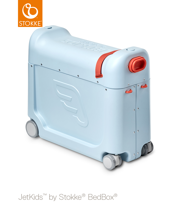 Jetkids™ BedBox® by Stokke® dziecięca walizka na kółkach rozkładana jako łóżeczko Blue Sky