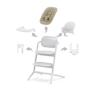 Cybex® Lemo 2™ zestaw 4w1, krzesełko ergonomiczne + baby set + tacka | All White