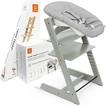 Stokke® Tripp Trapp® krzesełko + leżaczek niemowlęcy Newborn Set | Glacier Green