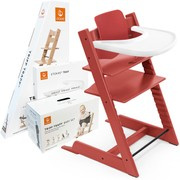 Stokke® Tripp Trapp® zestaw 3w1, krzesełko do karmienia + baby set + tacka | Warm Red