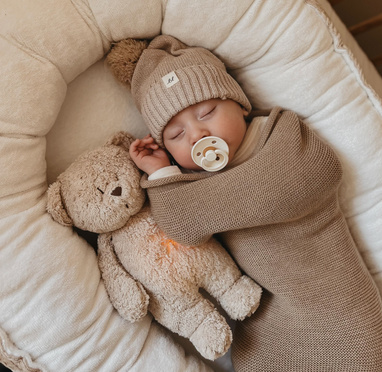 MOONIE 2.0 | SZUMIŚ | SZUMIĄCY MIŚ ORGANIC Z LAMPKĄ | SAND