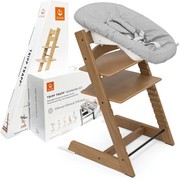 Stokke® Tripp Trapp® krzesełko + leżaczek niemowlęcy Newborn Set | Exclusive Oak Warm Brown (dąb)