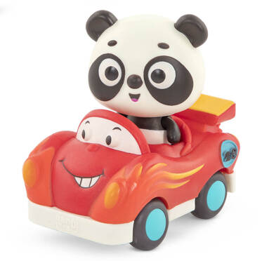 B.Toys™ Land of B. Jax & Groovy Patootie miękkie autko sensoryczne z wesołym pasażerem | wyścigówka z Pandą
