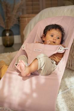 BabyBjorn | BLISS Baby Bouncer | Leżaczek-Bujaczek | 100% Bawełna Woven | Dusty Pink