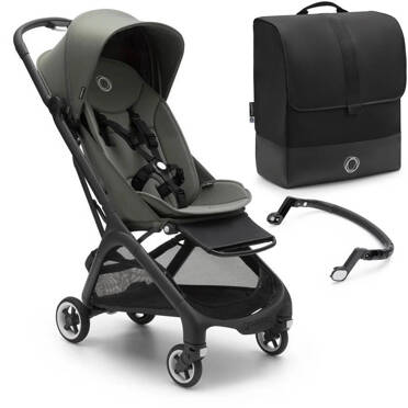 Bugaboo® Butterfly, zestaw promocyjny 3w1, wózek spacerowy + pałąk + travel bag | Forest Green