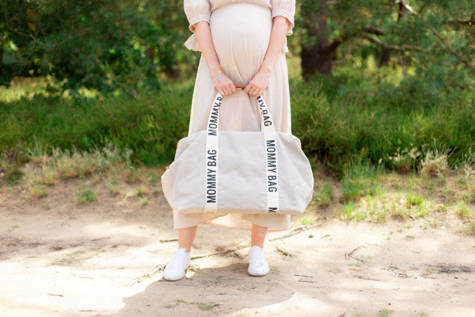 Childhome Mommy Bag Signature duża torba weekendowa | Szara 