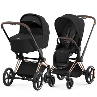 Cybex® Priam 4 zestaw 2w1, wózek głęboko-spacerowy | Sepia Black + Rosegold