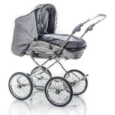 Hesba® Condor Coupé ekskluzywny wózek tradycyjny | 300 SL 261/180 Weiss / Changing bag klassik plus / Mosquito Net / Storm Cover