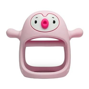 Smily Mia gryzak silikonowy pingwin light pink