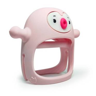 Smily Mia gryzak silikonowy pingwin light pink