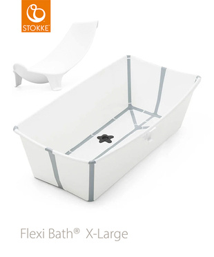 Stokke® Flexi Bath® X-Large Bundle, duża wanienka + wkładka niemowlęca | White