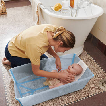 Stokke® Flexi Bath® X-Large + Newborn Support duża wanienka z wkładką | Sandy Beige 