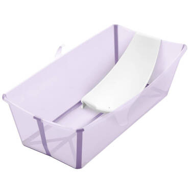 Stokke® Flexi Bath® X-Large + Newborn Support duża wanienka z wkładką | Transparent Calming Lavender