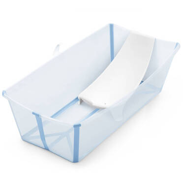 Stokke® Flexi Bath® X-Large + Newborn Support duża wanienka z wkładką | Transparent Ocean Blue