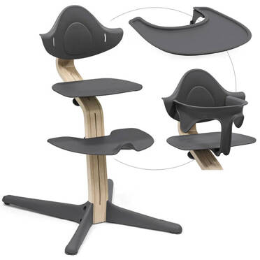 Stokke® Nomi® zestaw 3w1, ergonomiczne krzesełko do karmienia | Natural Anthracite