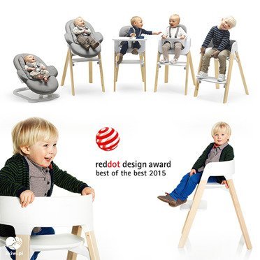 Stokke® Steps™ Zestaw 3w1, luksusowe krzesełko ergonomiczne + baby set + tacka | Black