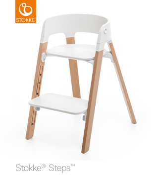 Stokke® Steps™ luksusowe krzesełko ergonomiczne White + Natural