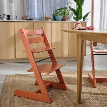 Stokke® Tripp Trapp® Complete Set zestaw 4w1, krzesełko do karmienia + leżaczek + baby set + tacka | Terracotta