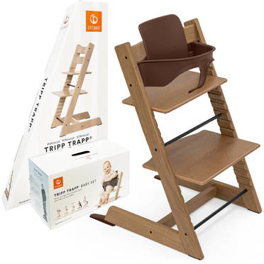 Stokke® Tripp Trapp® zestaw 2w1, krzesełko + baby set | Exclusive Oak Warm Brown (dąb)