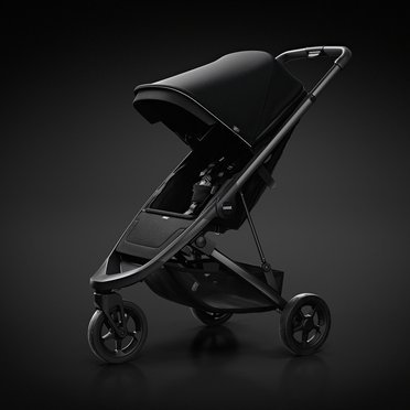 Thule® Spring trójkołowy wózek spacerowy | Matt Black + Midnight Black 