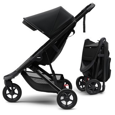 Thule® Spring trójkołowy wózek spacerowy | Matt Black + Midnight Black 