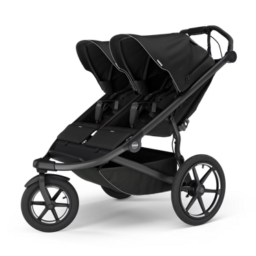 Thule® Urban Glide 3 Double bliźniaczy wielofunkcyjny trójkołowy wózek biegowy | Jet Black Alu